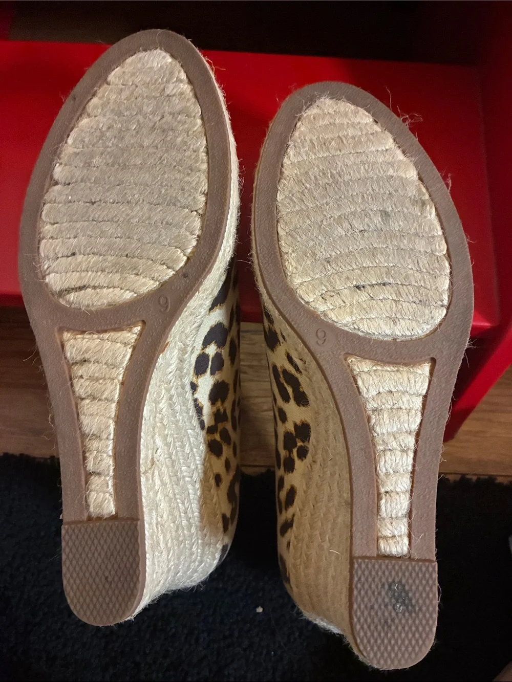 J. Crew Leopard Print Wedge Espadrille Wedge Heels size 9